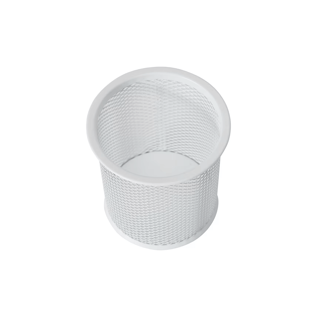 White Mesh Pen Cup for Desk Organisation