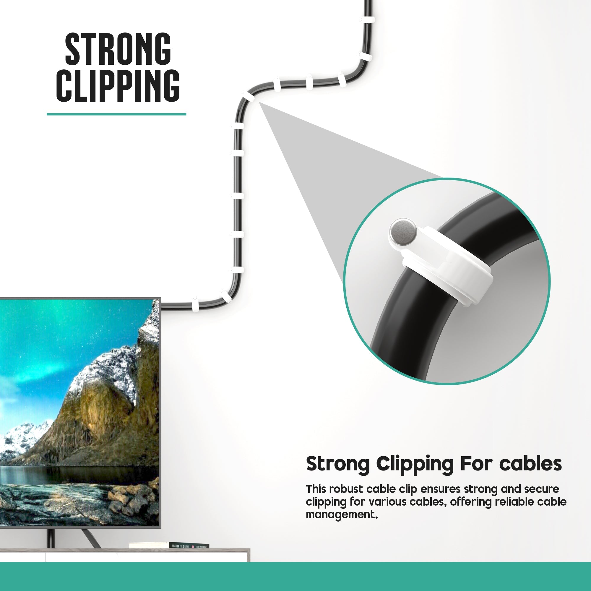 Cable Tie Wraps with Wire Clips & Wall Cable Clips~5373