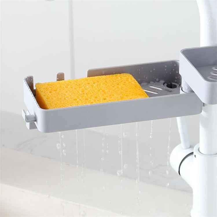 Kitchen Sink Faucet Sponge Holder with Drain Rack
