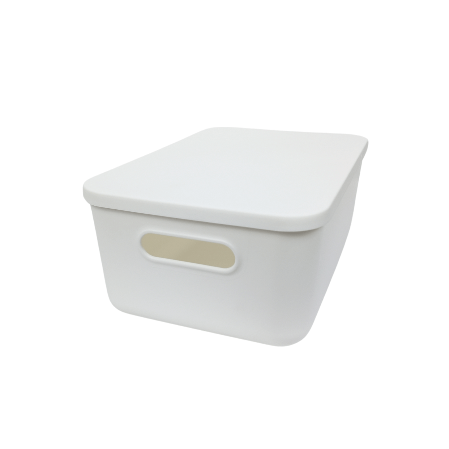 Medium White Storage Tub with Lid