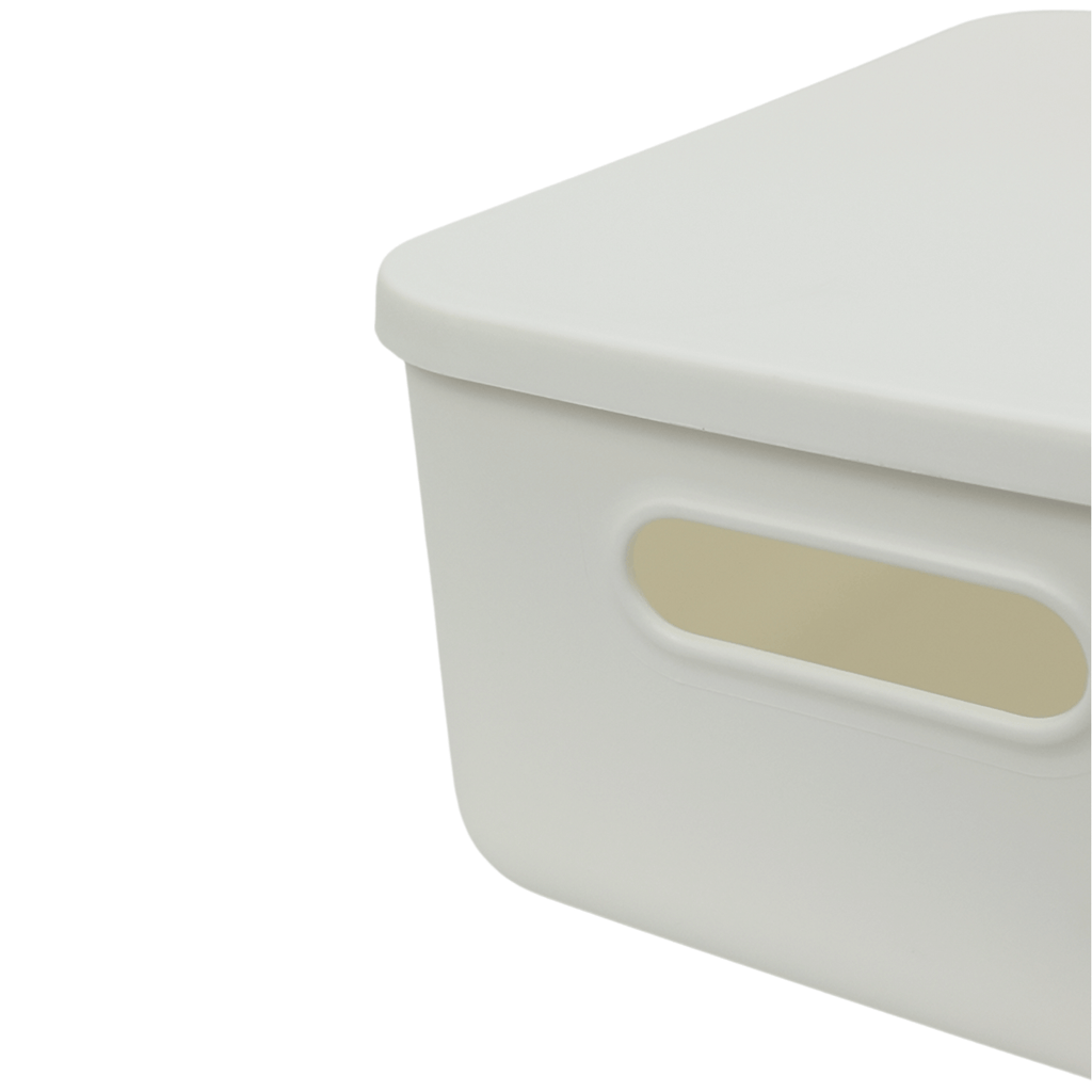 Medium White Storage Tub with Lid