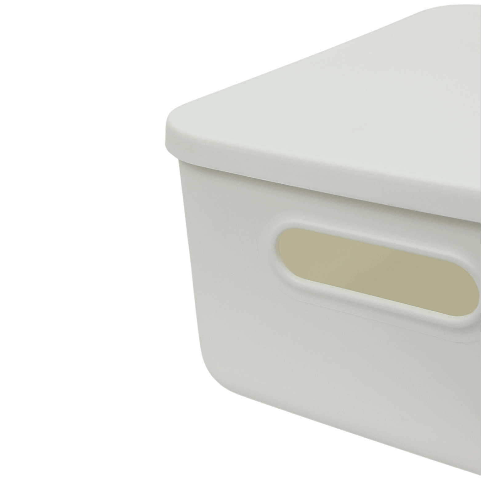 Medium White Storage Tub with Lid