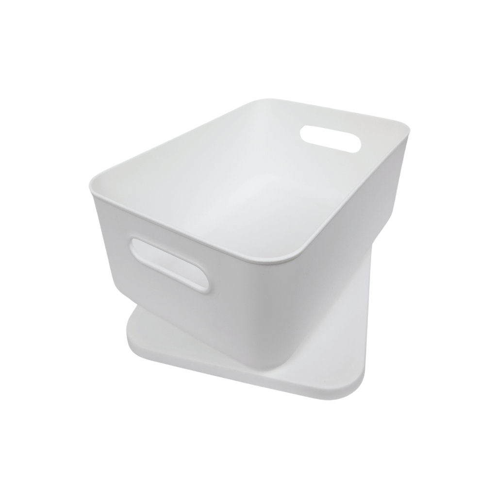 Medium White Storage Tub with Lid