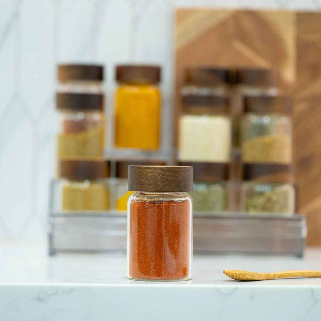 250ml Acacia Lid Glass Jar – Spice Pantry Storage