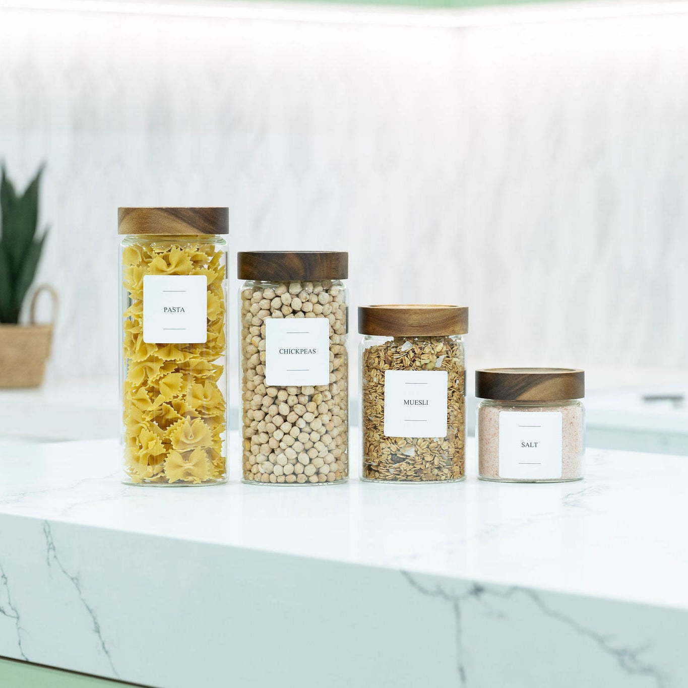 1750ml Acacia Glass Jar – Pantry Storage Container