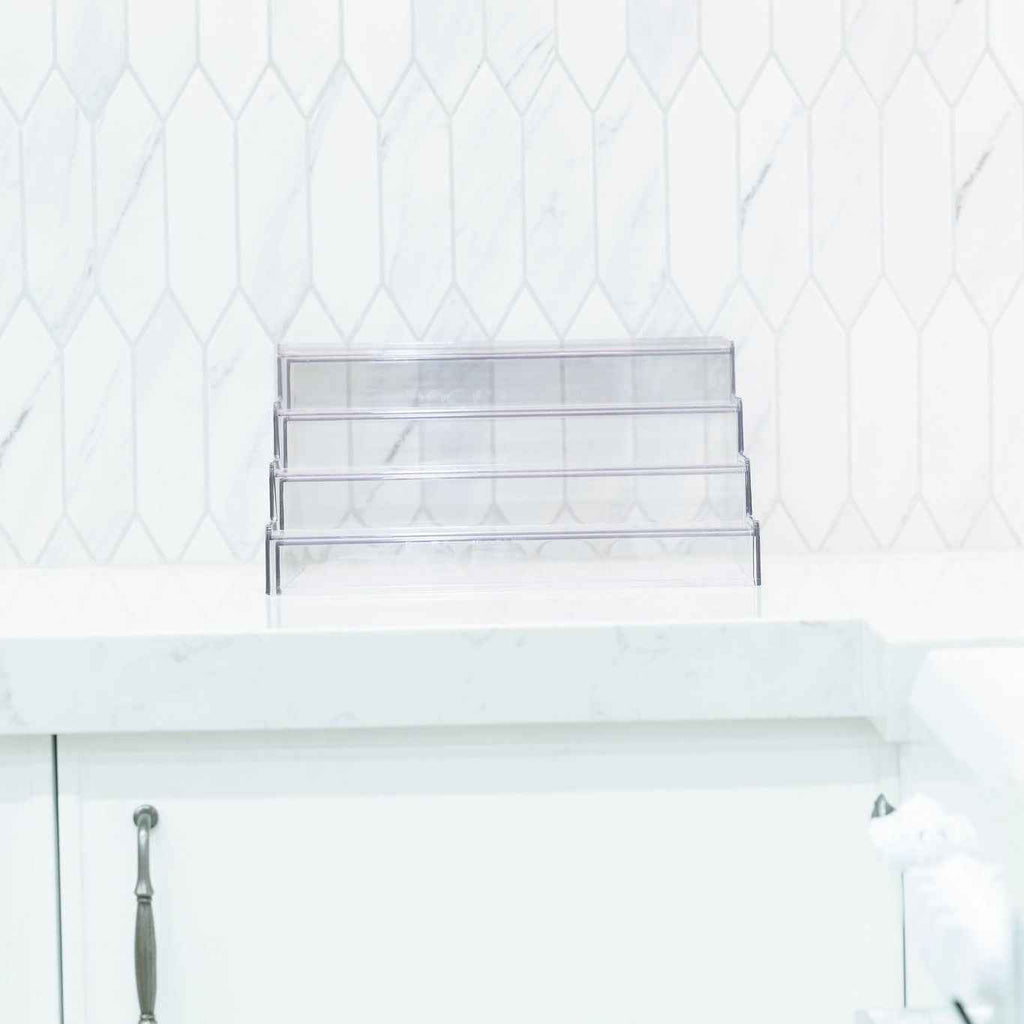 Expandable 4-Tier Clear Spice Rack Organiser