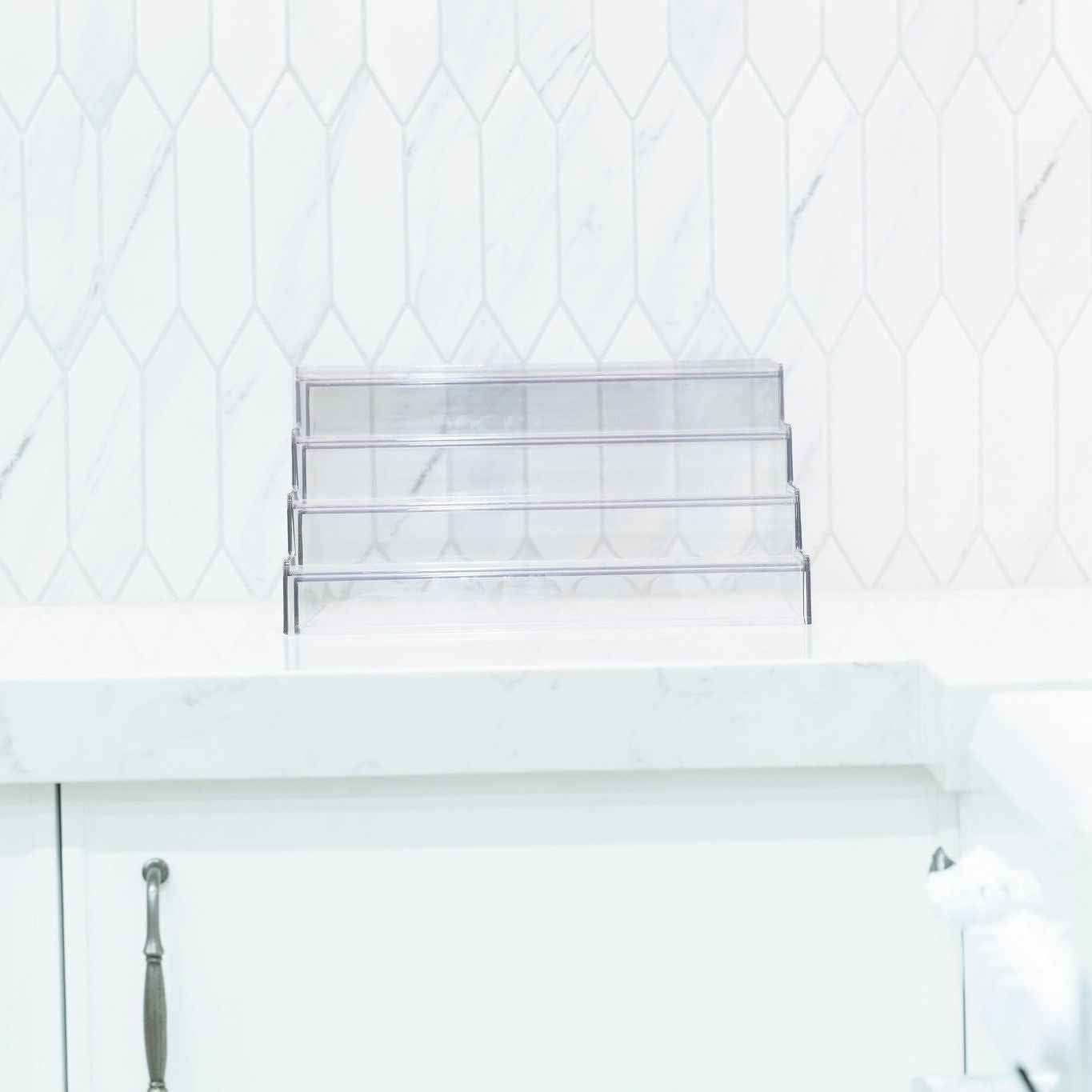 Expandable 4-Tier Clear Spice Rack Organiser