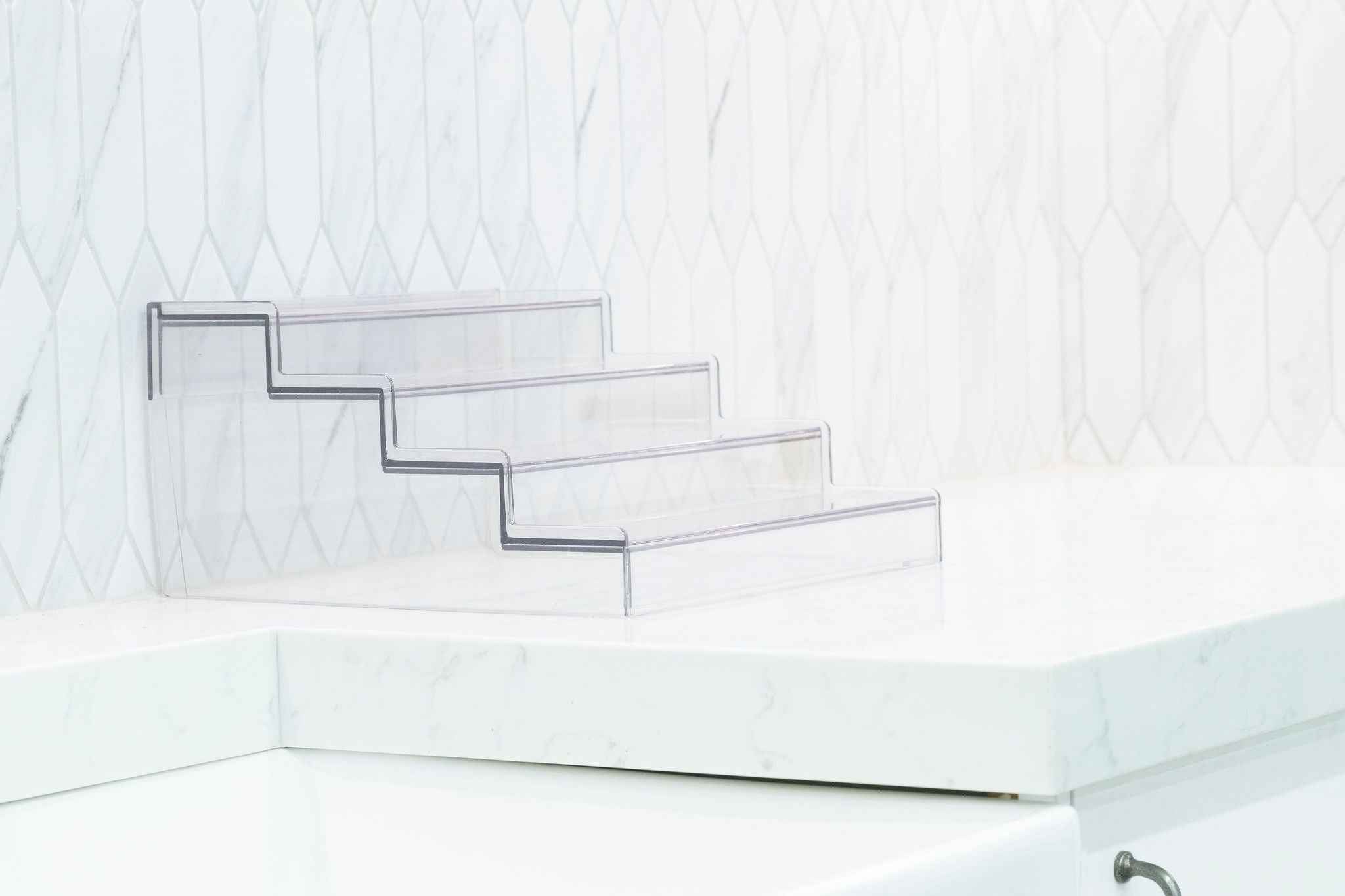 Expandable 4-Tier Clear Spice Rack Organiser