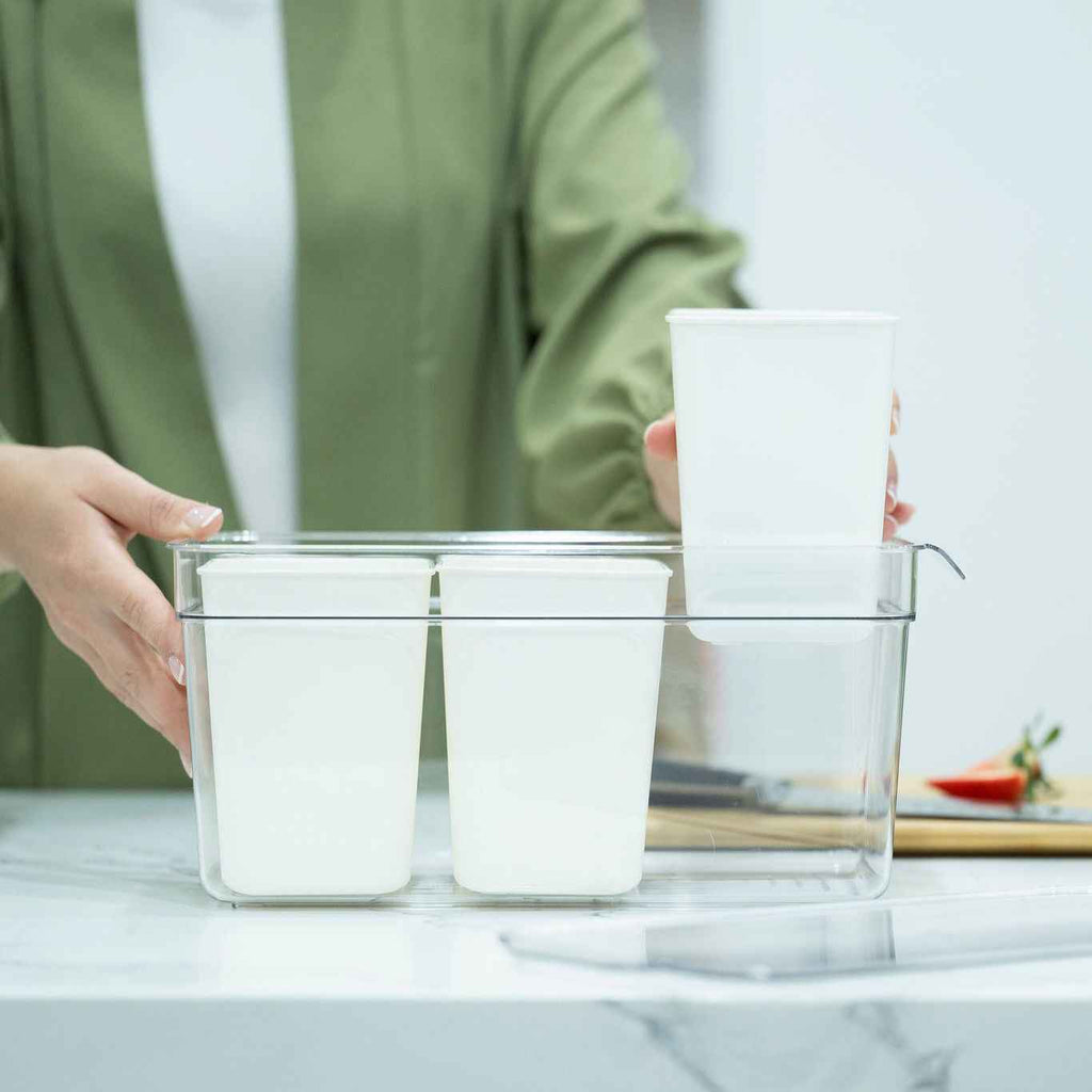 Triple Clear Fridge Organiser with Removable Baskets