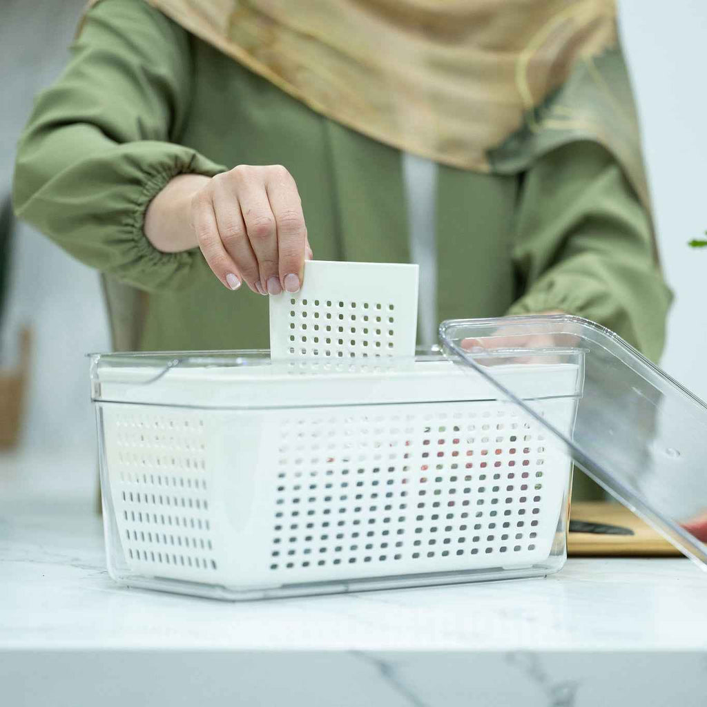 Double Fridge Organiser with Removable Baskets