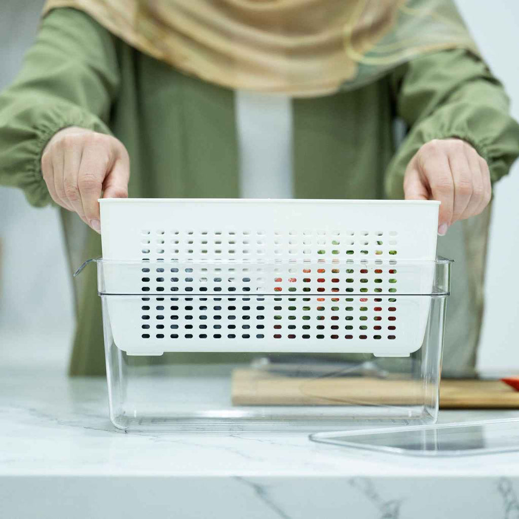Double Fridge Organiser with Removable Baskets