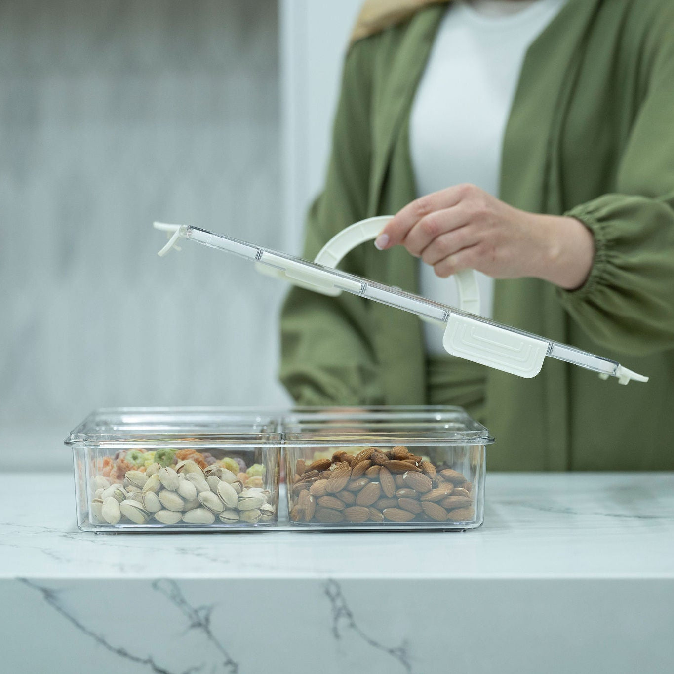 Snack Organiser & Fridge Storage Set – 7-Piece with Handle