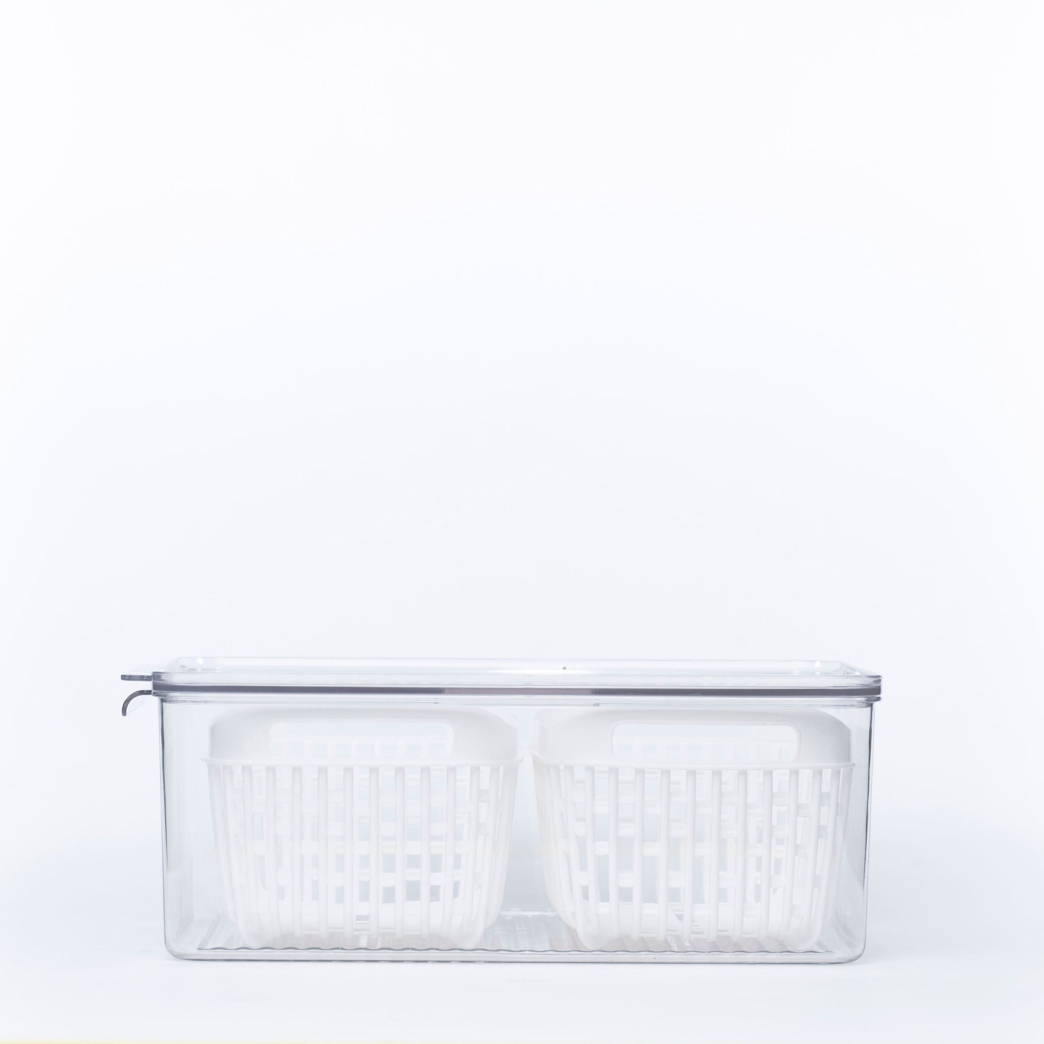 Fridge Storage Container with Double Basket