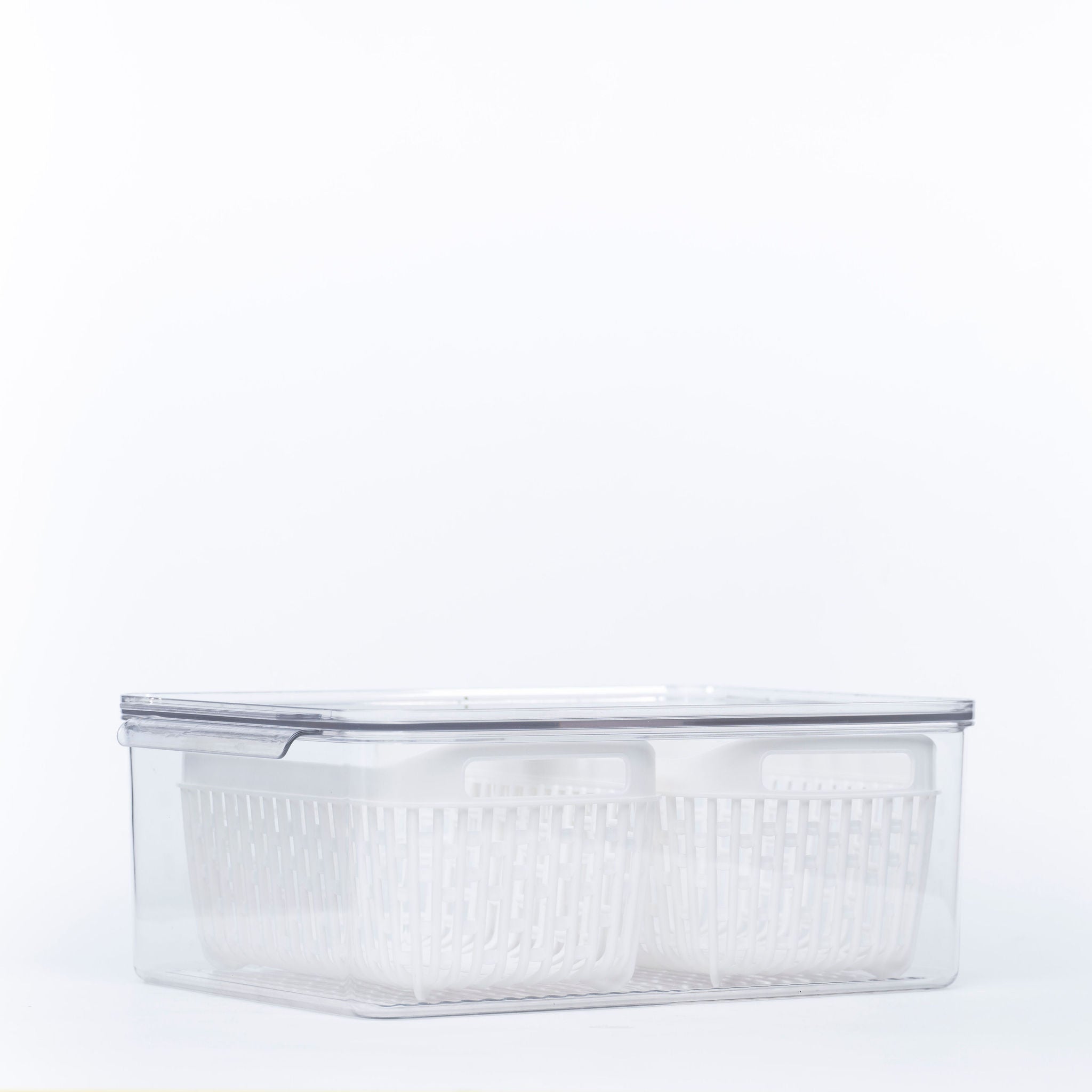 Fridge Storage Container with Double Basket