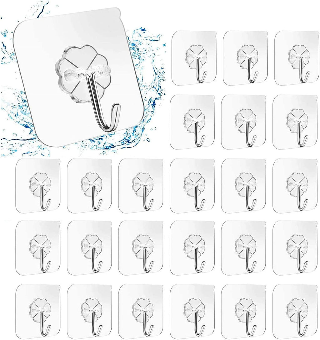 NNEDSZ 24 Packs Heavy Duty Adhesive Hooks Kitchen Wall Hooks