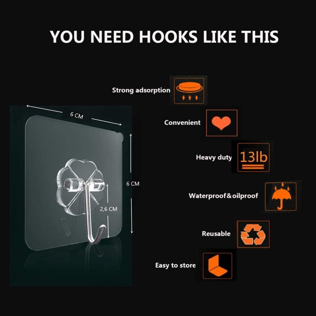 NNEDSZ 24 Packs Heavy Duty Adhesive Hooks Kitchen Wall Hooks