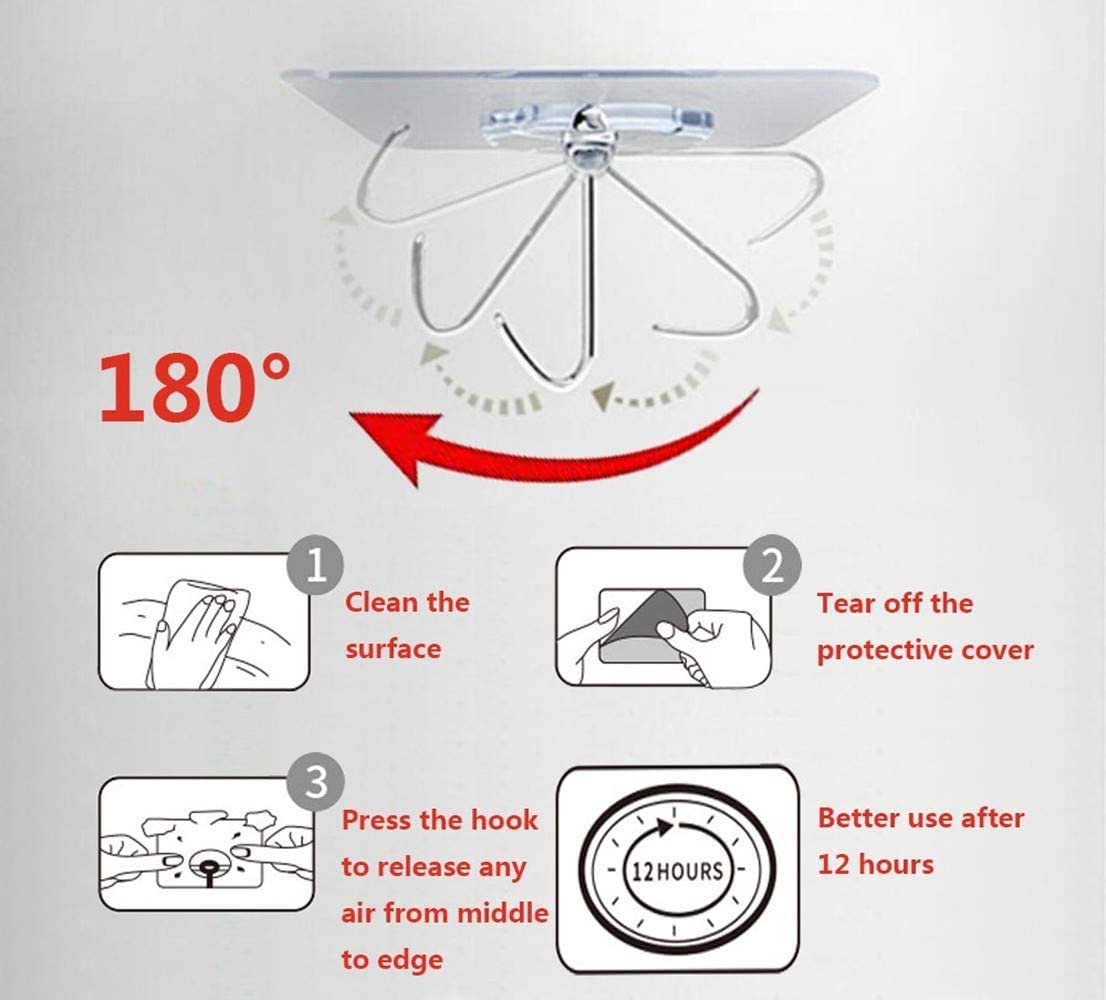 NNEDSZ 24 Packs Heavy Duty Adhesive Hooks Kitchen Wall Hooks