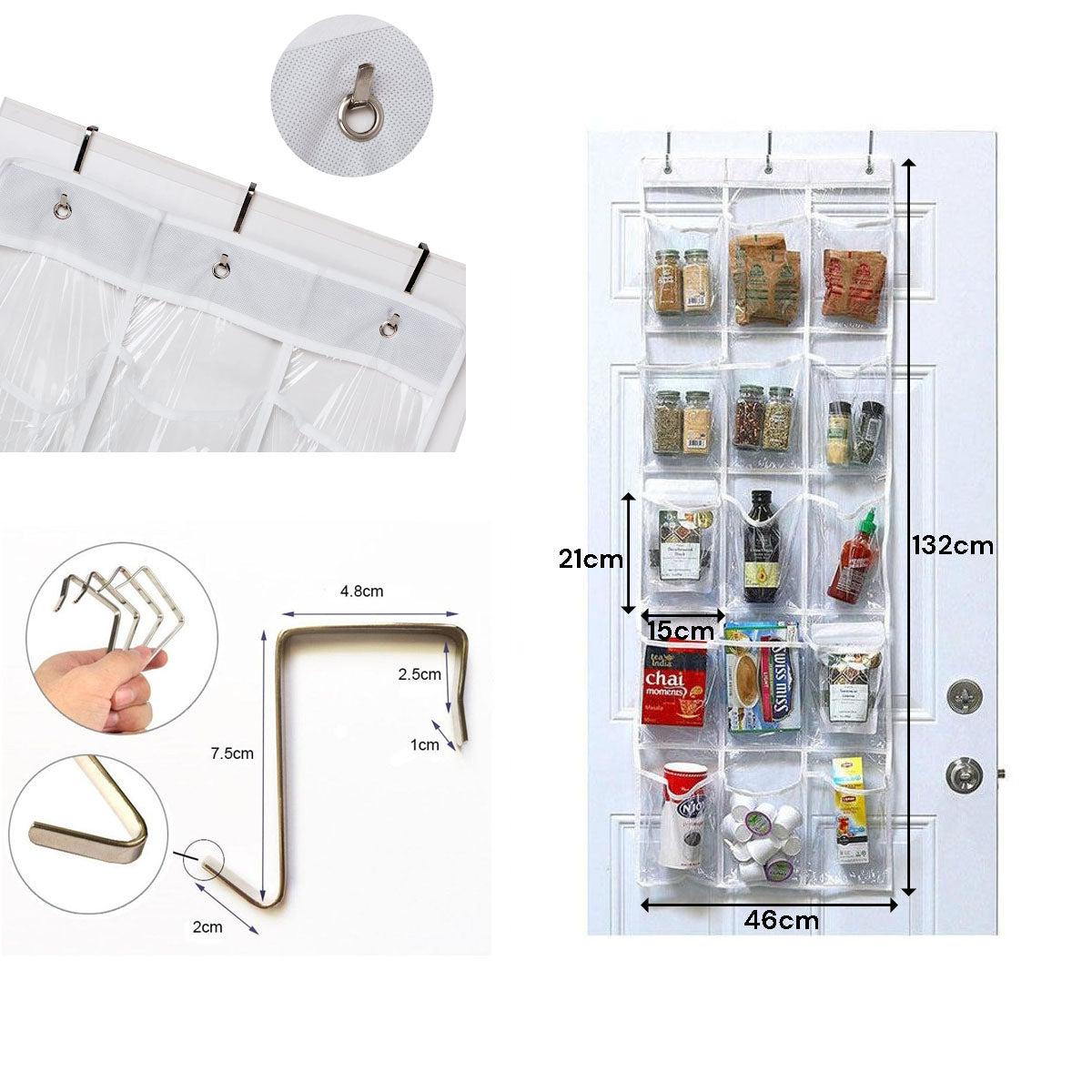 NNEDSZ 15 Pockets Over The Door Rack Hanging Kitchen Organizer Pantry Organizer Shoe Storage
