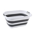 NNEDSZ 45L Collapsible Laundry Basket Washing Clothes w/Handles Bin Foldable - Grey/White