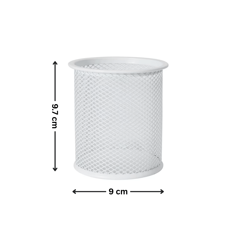 White Mesh Pen Cup for Desk Organisation