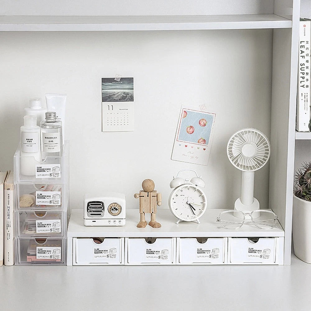 Desk Vanity Organizer 8 Piece Stackable Storage Boxes for Small Apartment